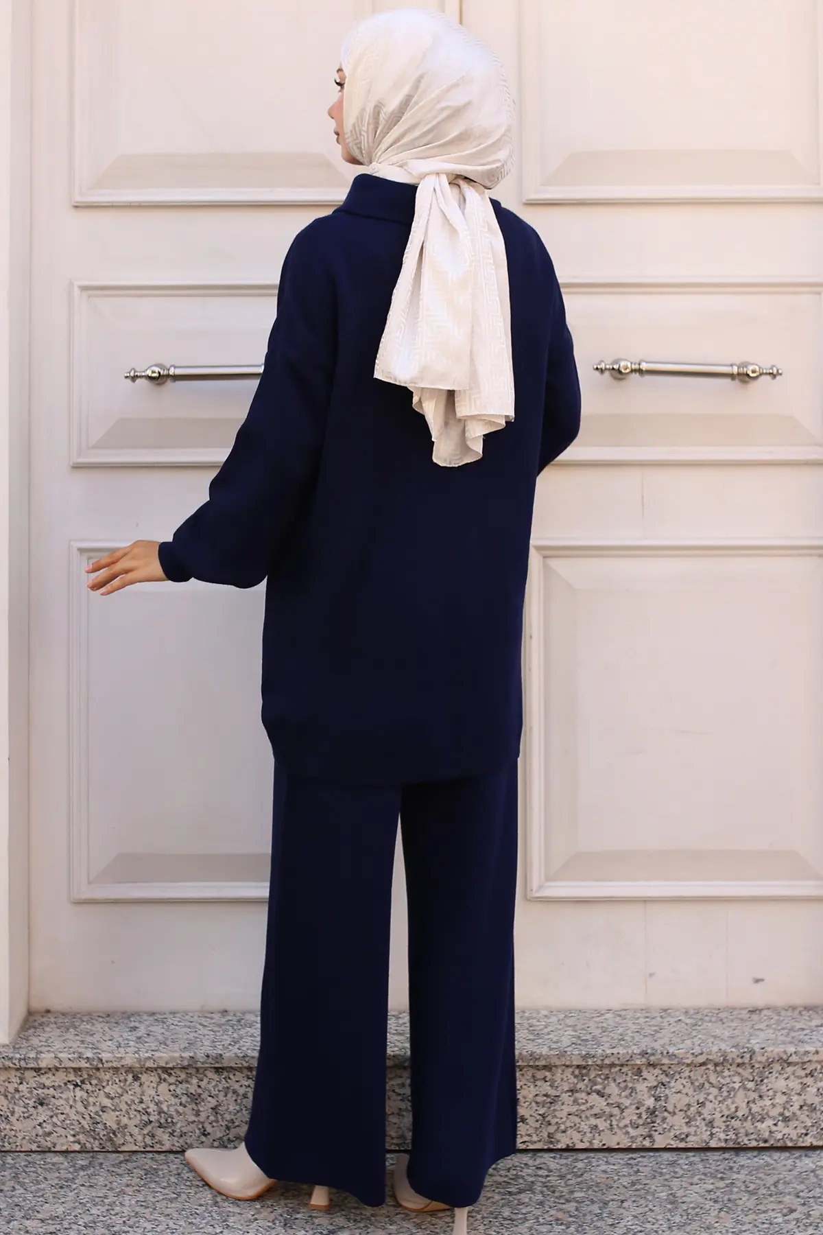 Knitwear Suit With Zipper Detailed Collar-detail