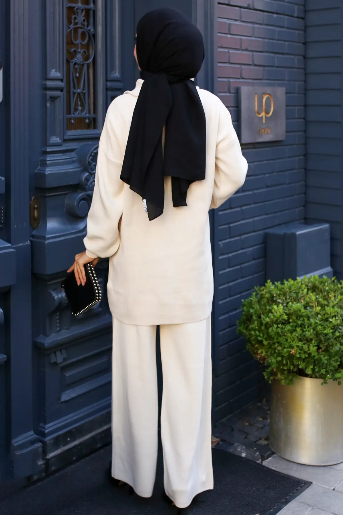 Knitwear Suit With Zipper Detailed Collar-detail