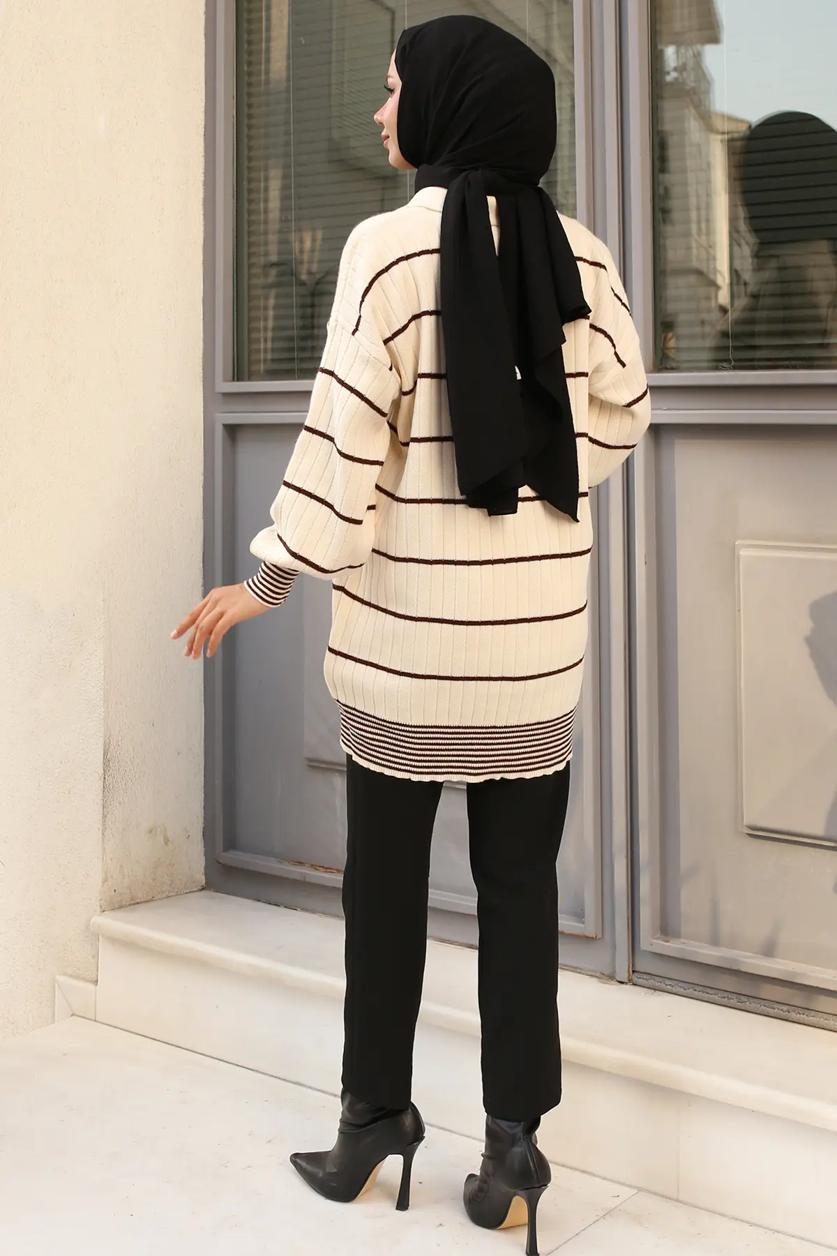Ribbed Striped Sweater Tunic-detail