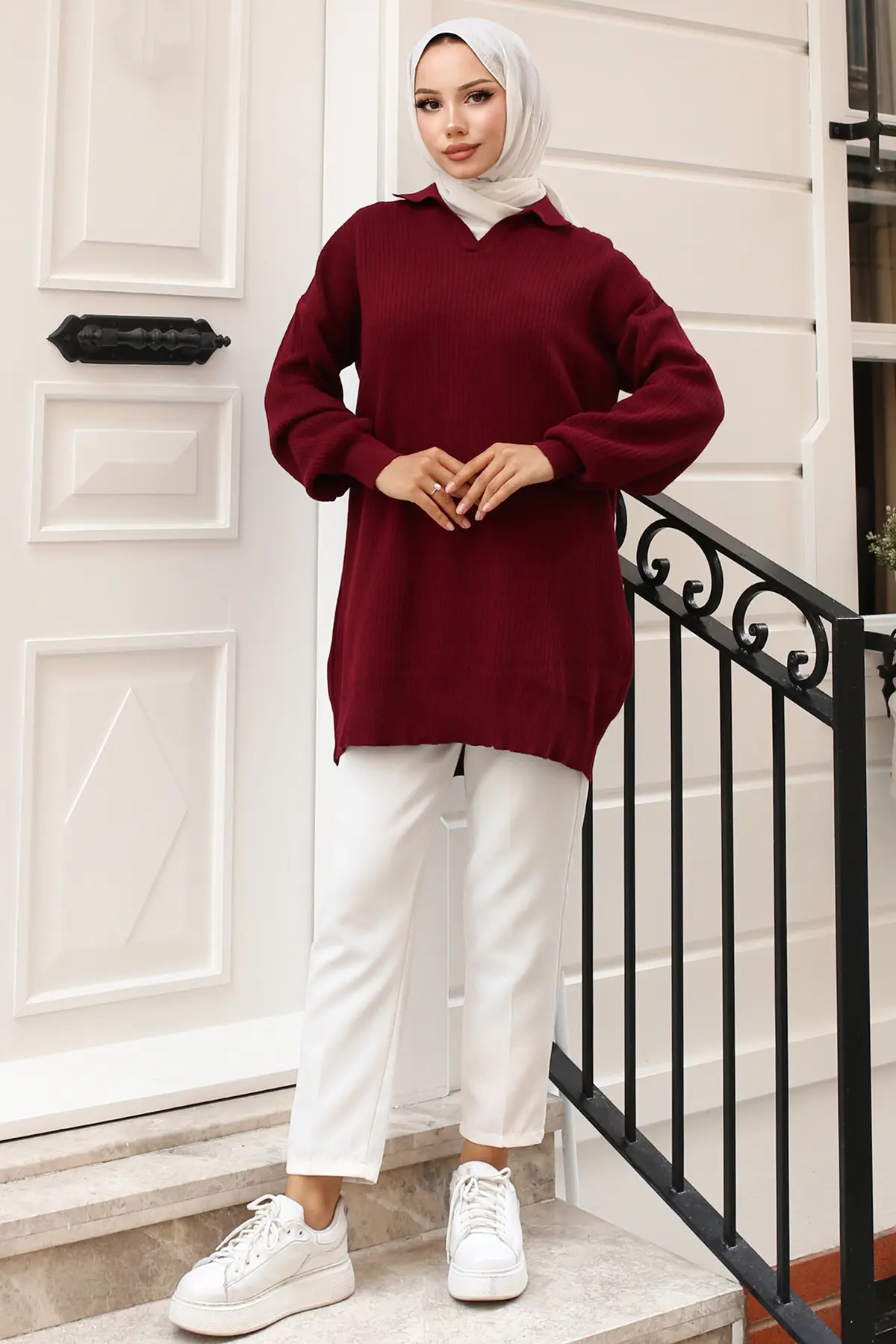 Ribbed Knitwear Tunic-detail