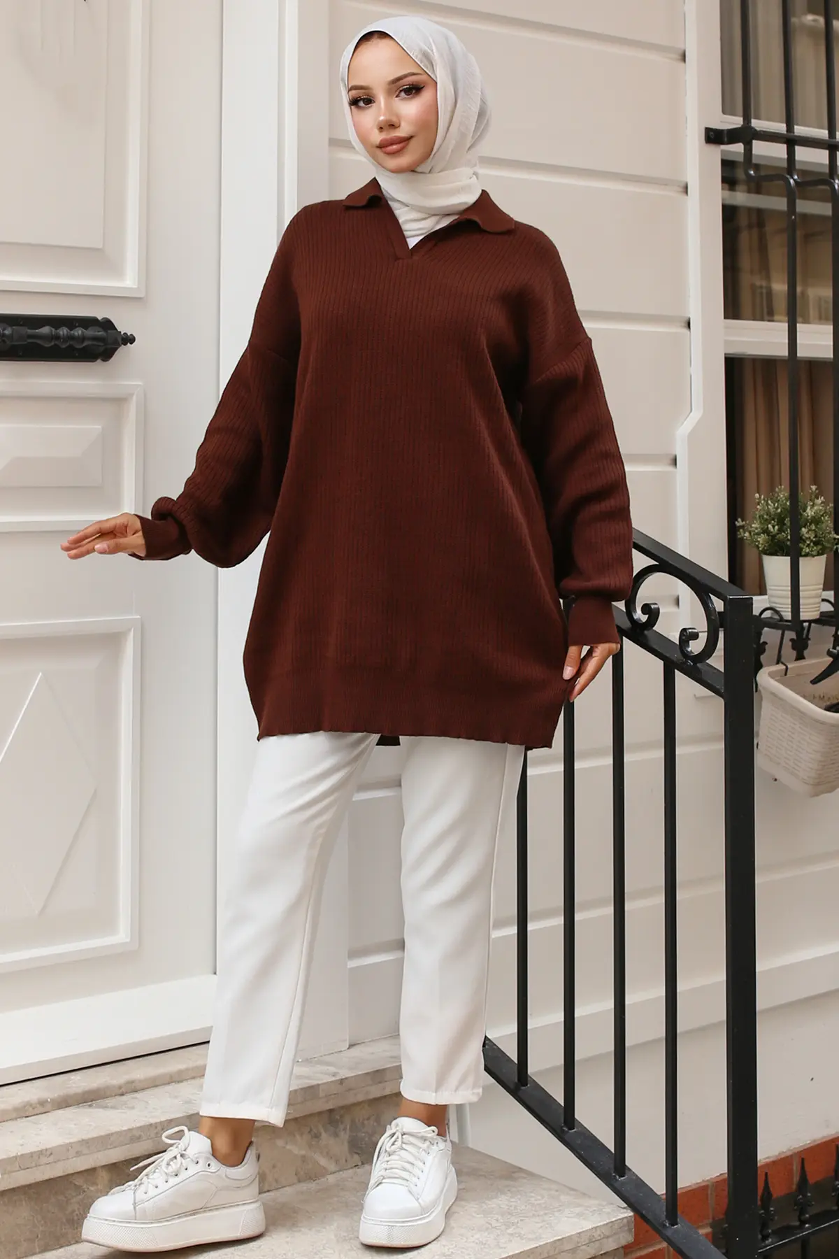 Ribbed Knitwear Tunic-detail