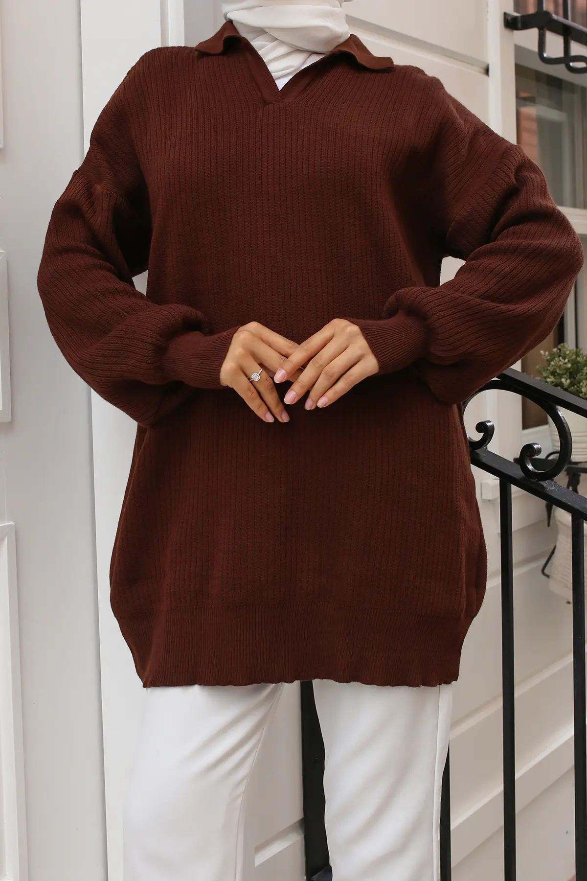 Ribbed Knitwear Tunic-detail