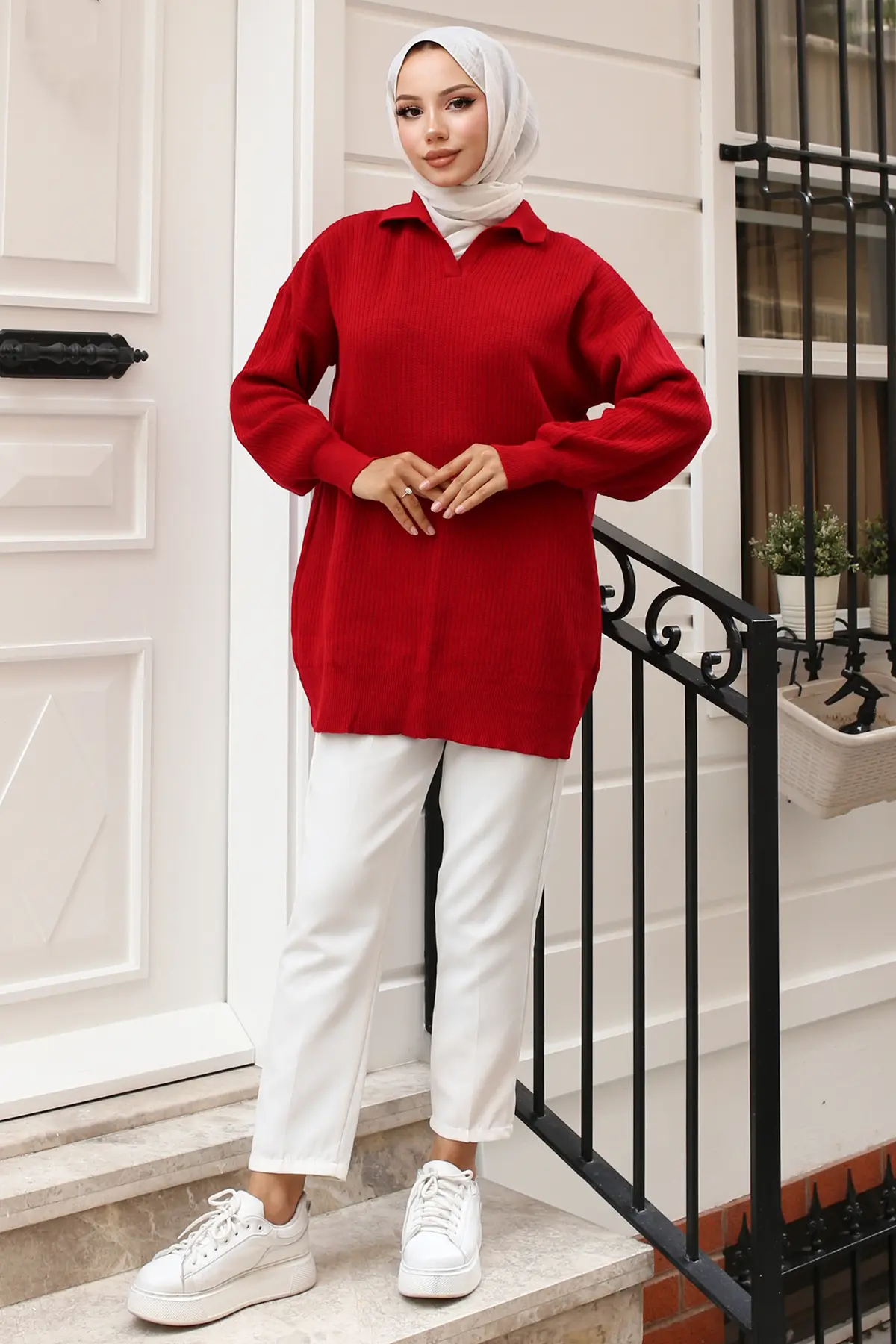 Ribbed Knitwear Tunic-detail