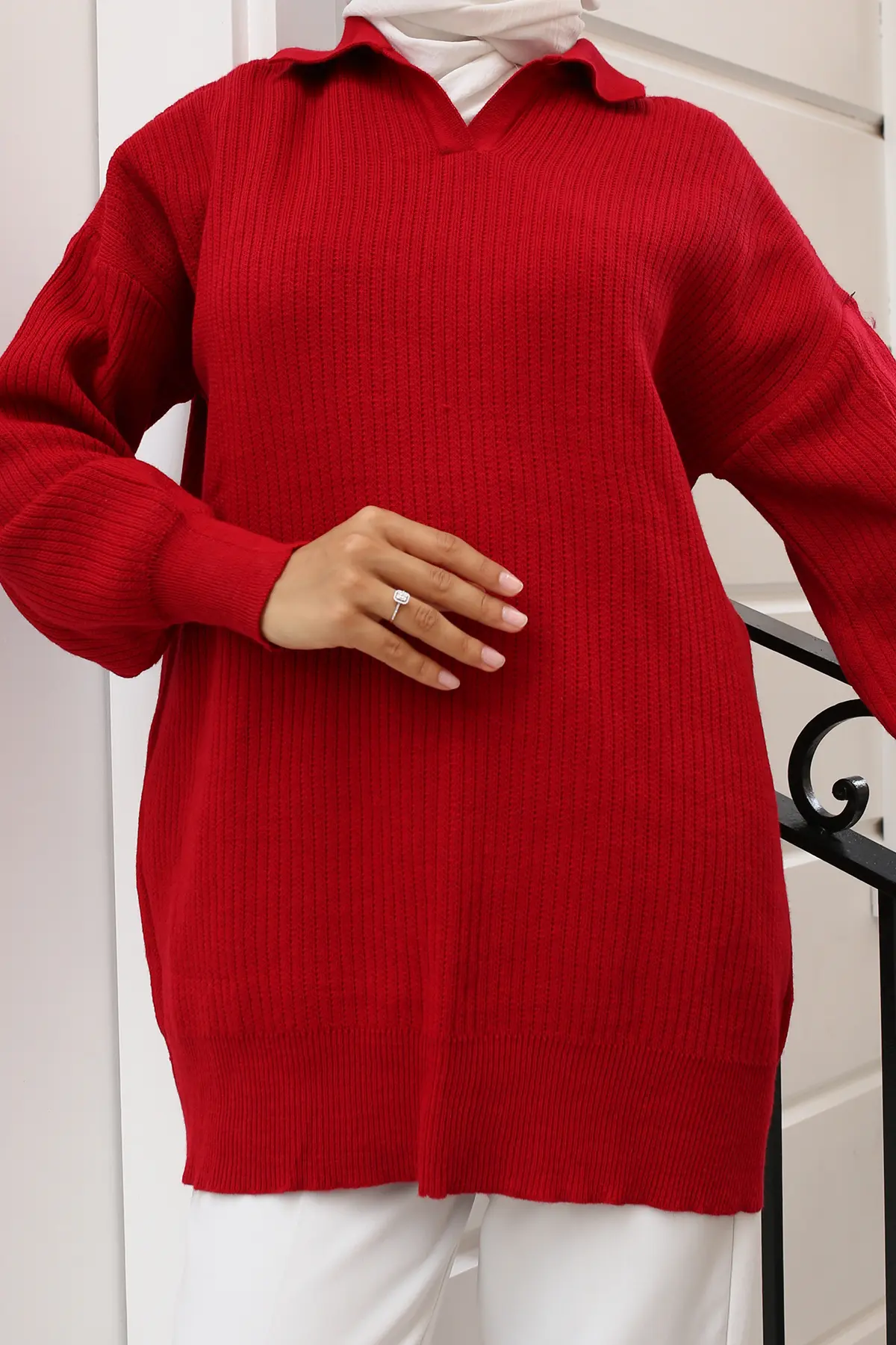 Ribbed Knitwear Tunic-detail