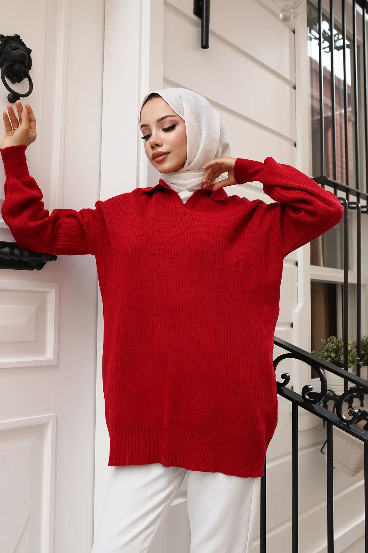 Ribbed Knitwear Tunic-detail