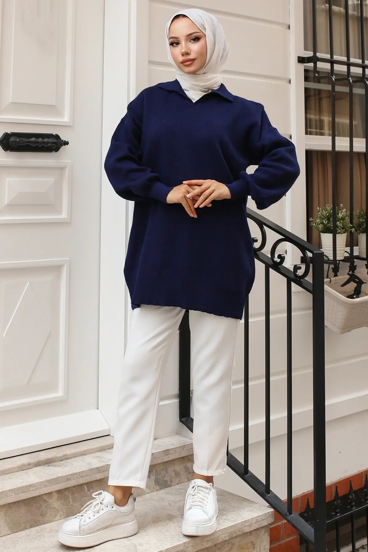 Ribbed Knitwear Tunic-detail