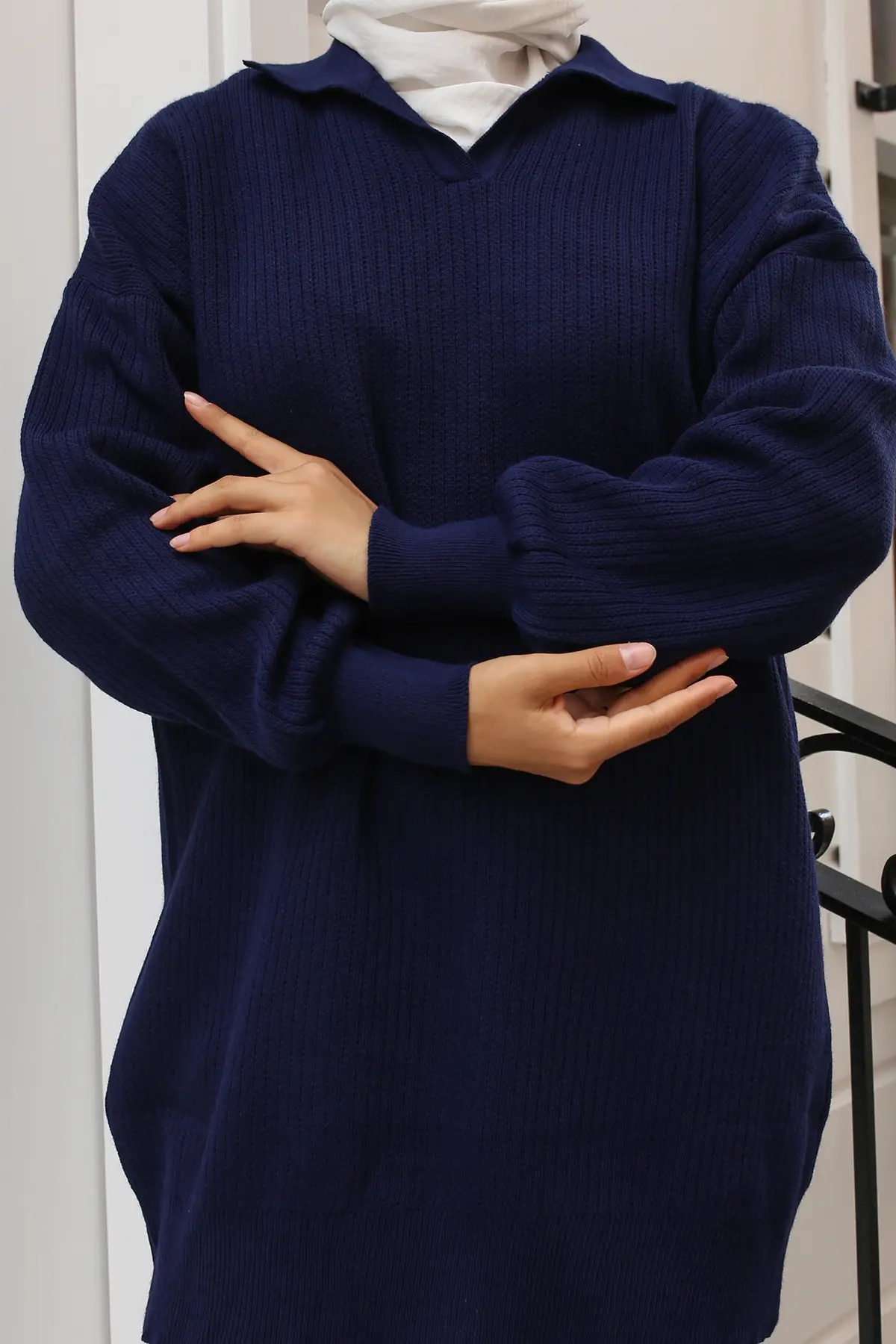 Ribbed Knitwear Tunic-detail