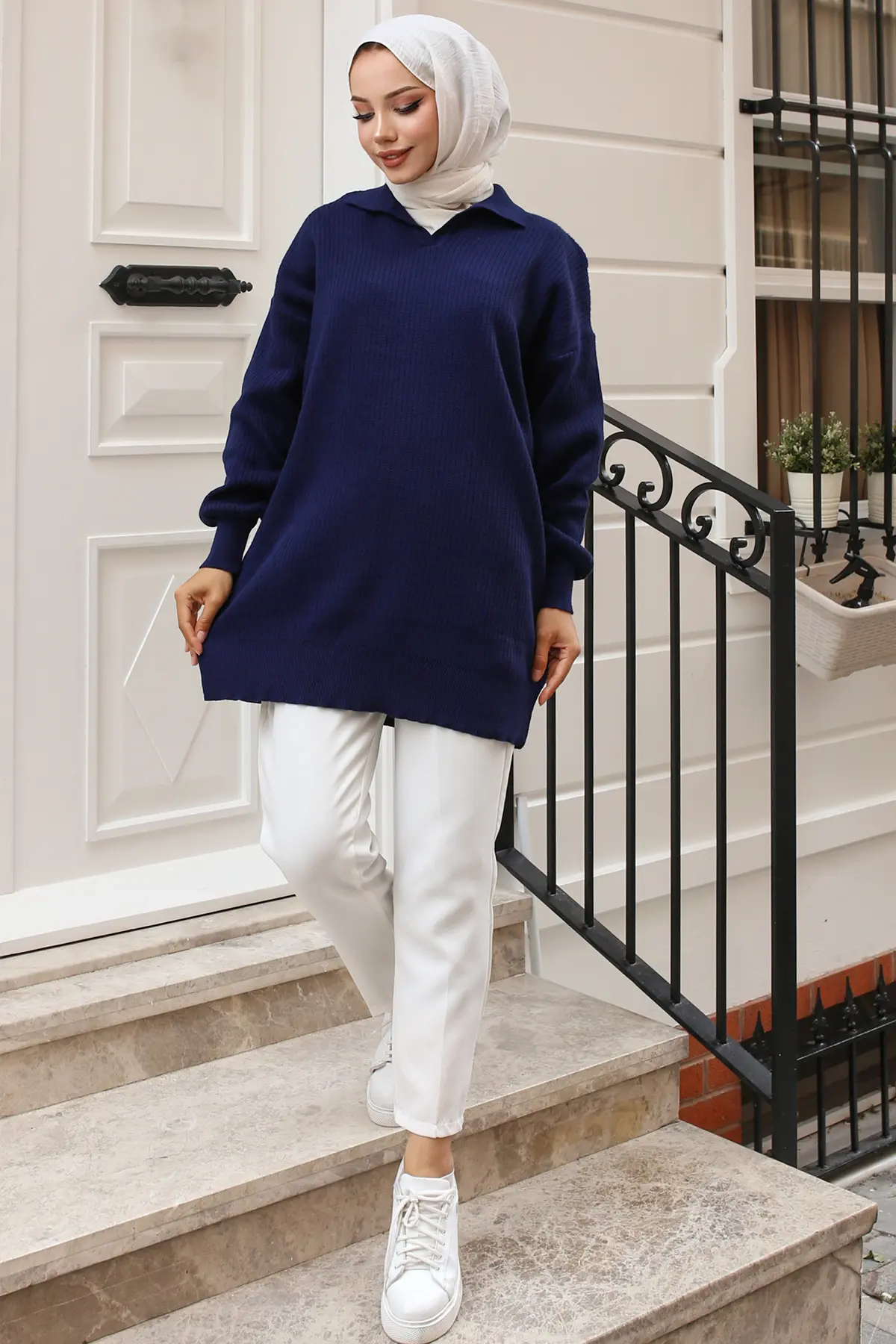 Ribbed Knitwear Tunic-detail