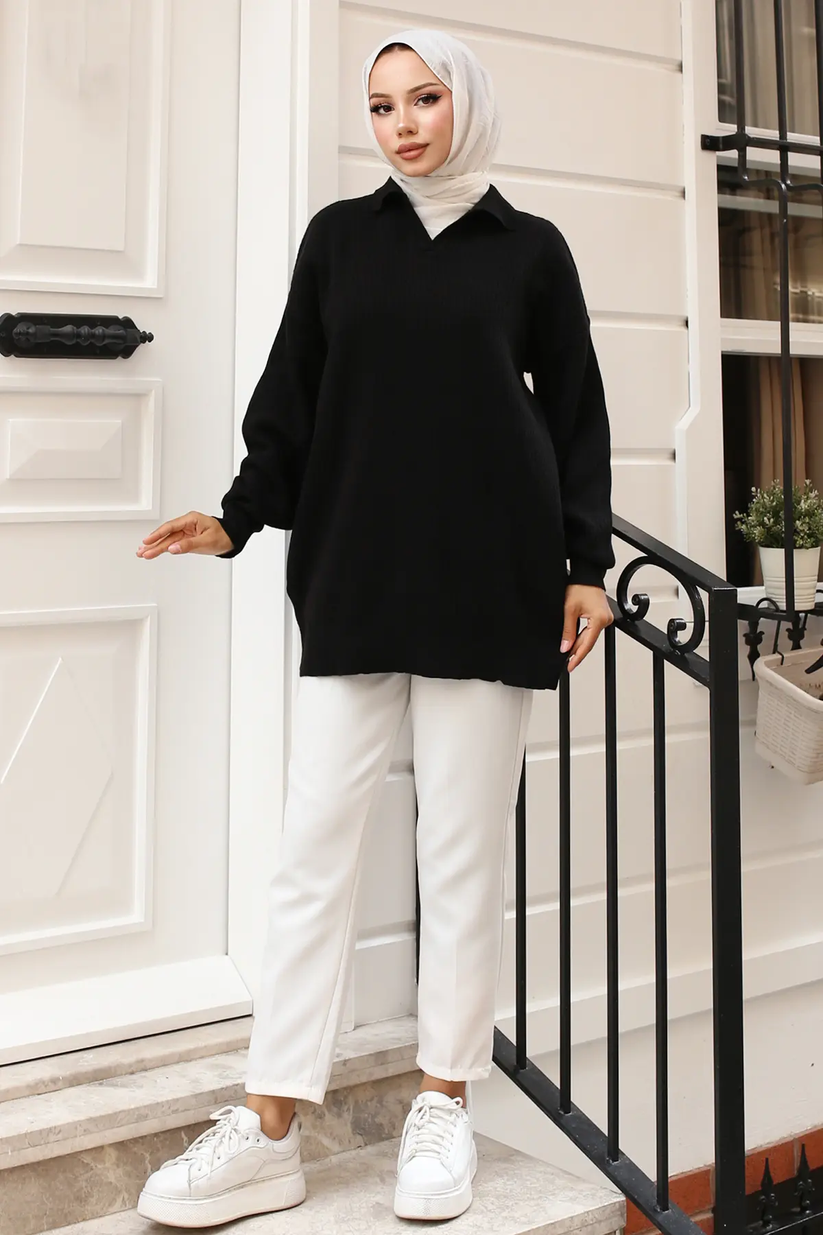 Ribbed Knitwear Tunic-detail