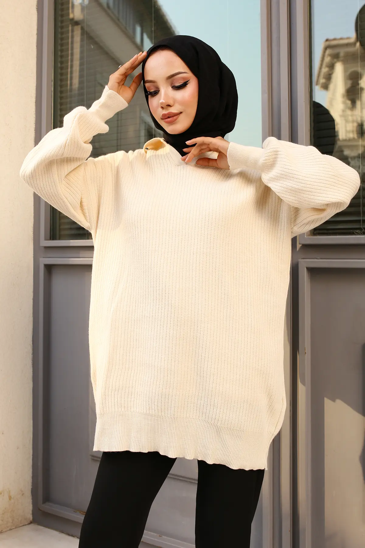 Ribbed Knitwear Tunic-detail