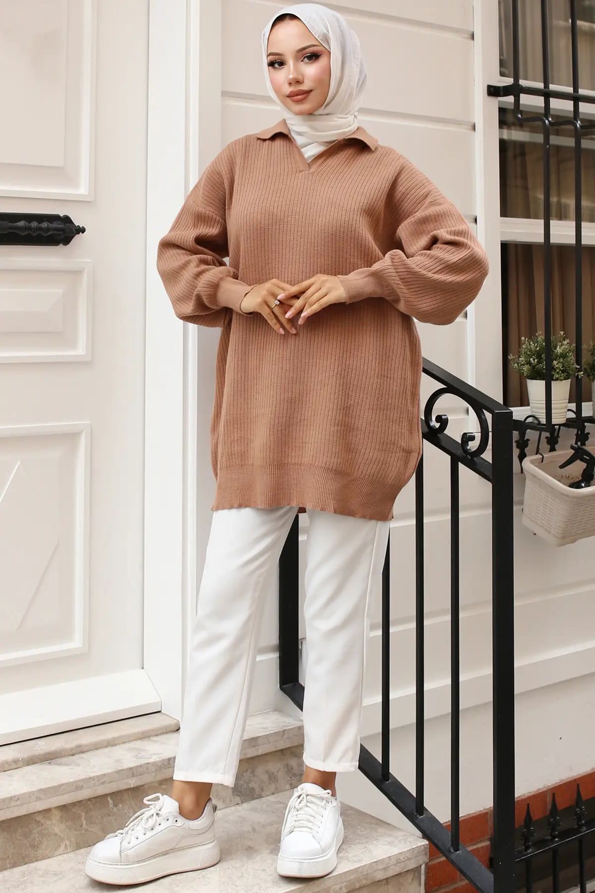 Ribbed Knitwear Tunic-detail