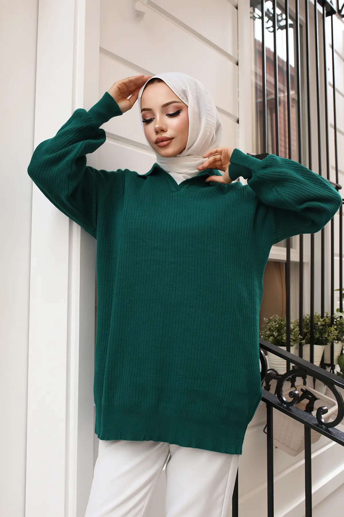 Ribbed Knitwear Tunic-detail