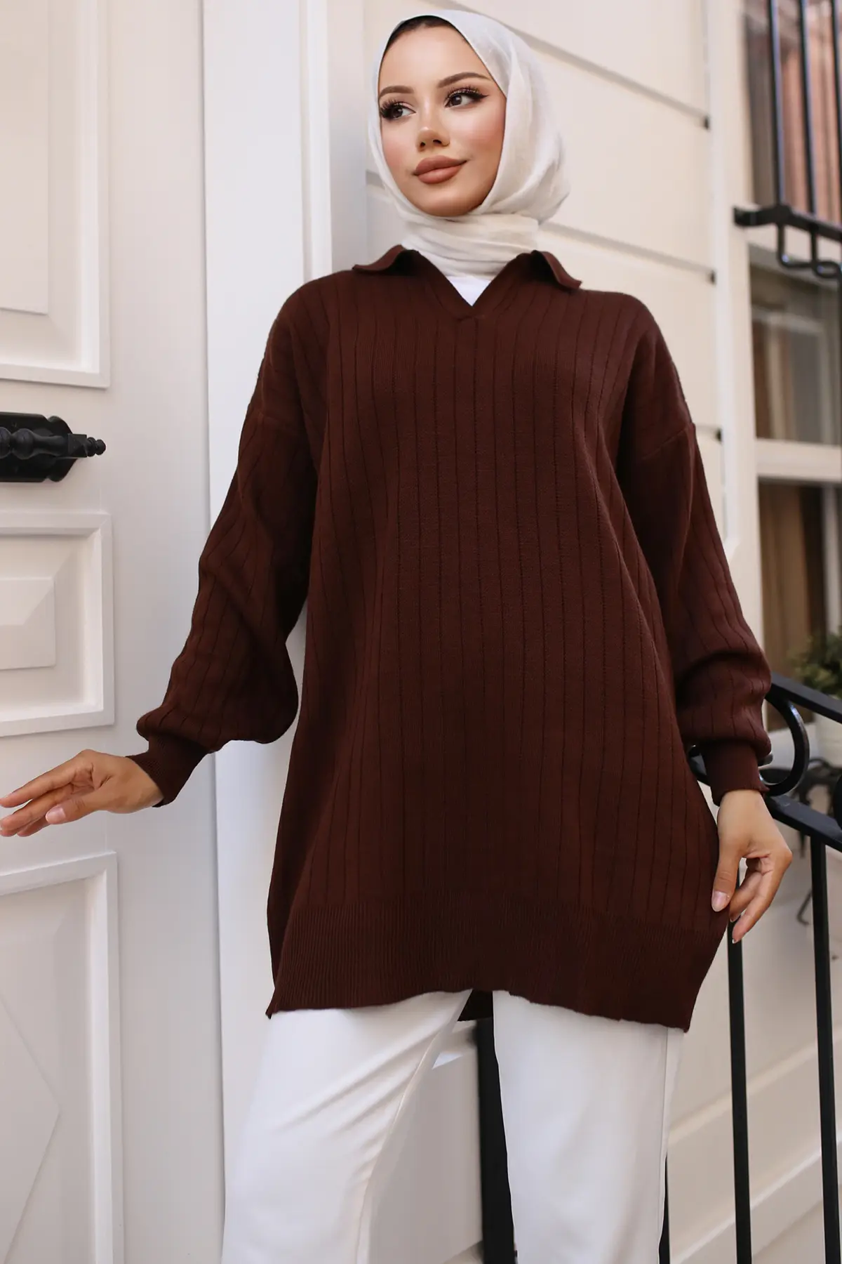 Ribbed Knitwear Tunic-detail