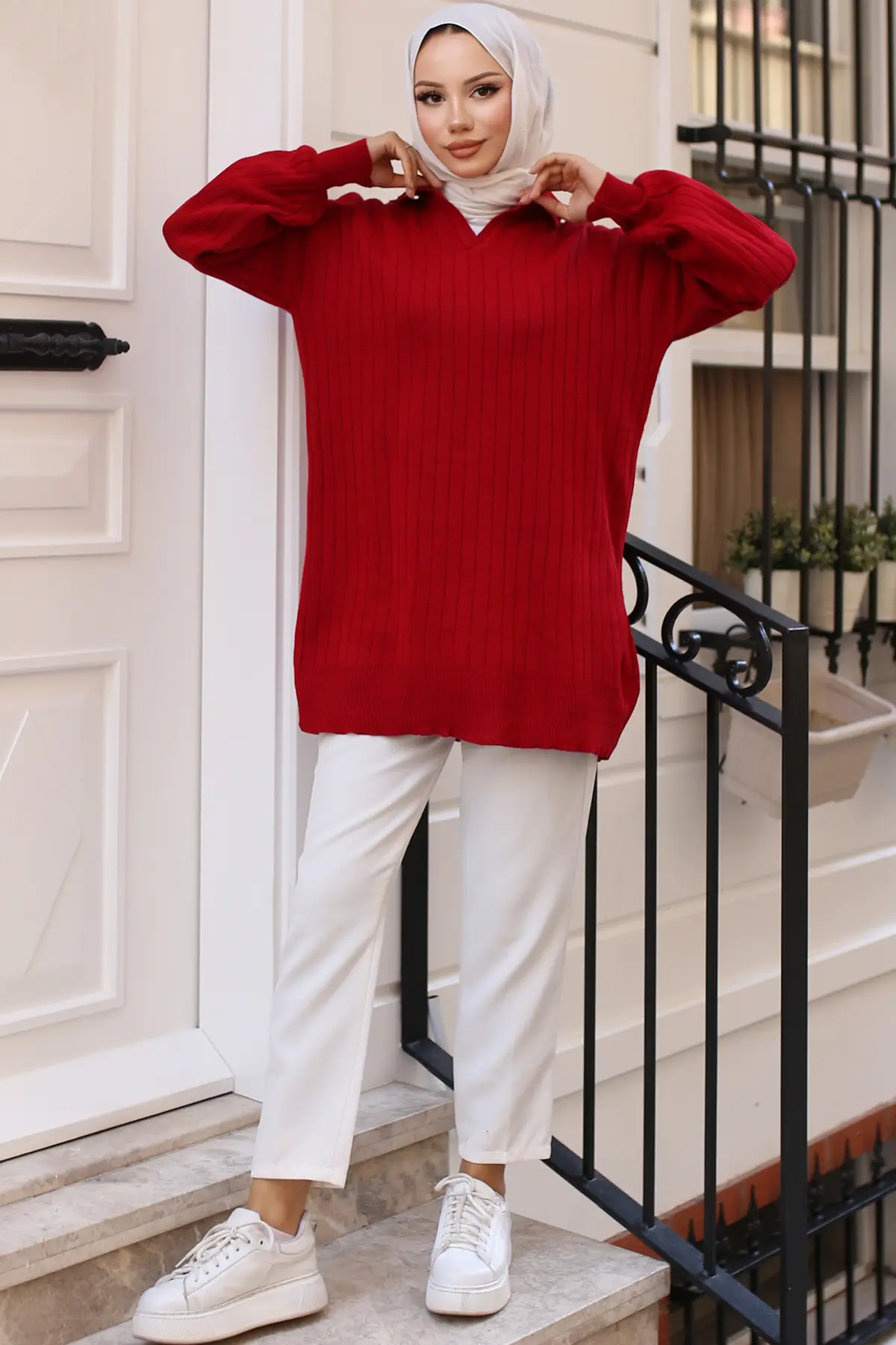 Ribbed Knitwear Tunic-detail