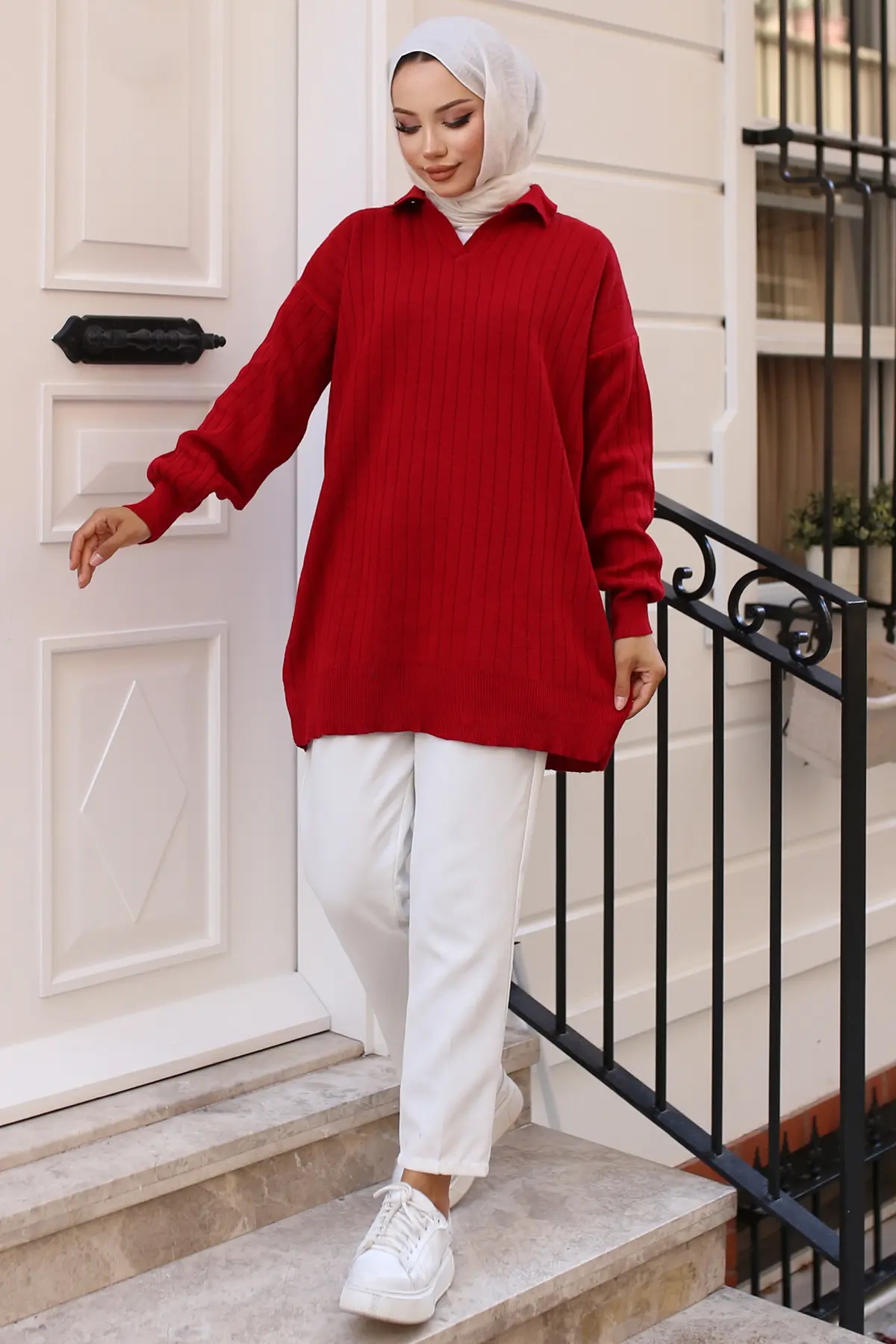 Ribbed Knitwear Tunic-detail