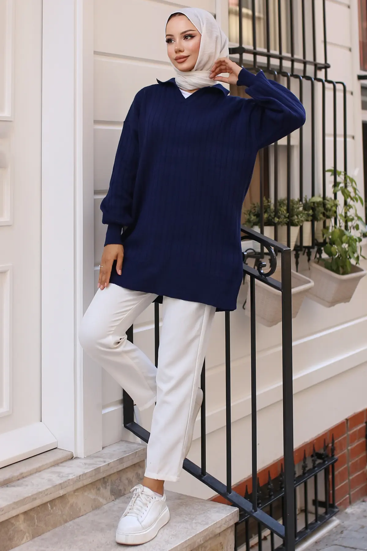 Ribbed Knitwear Tunic-detail