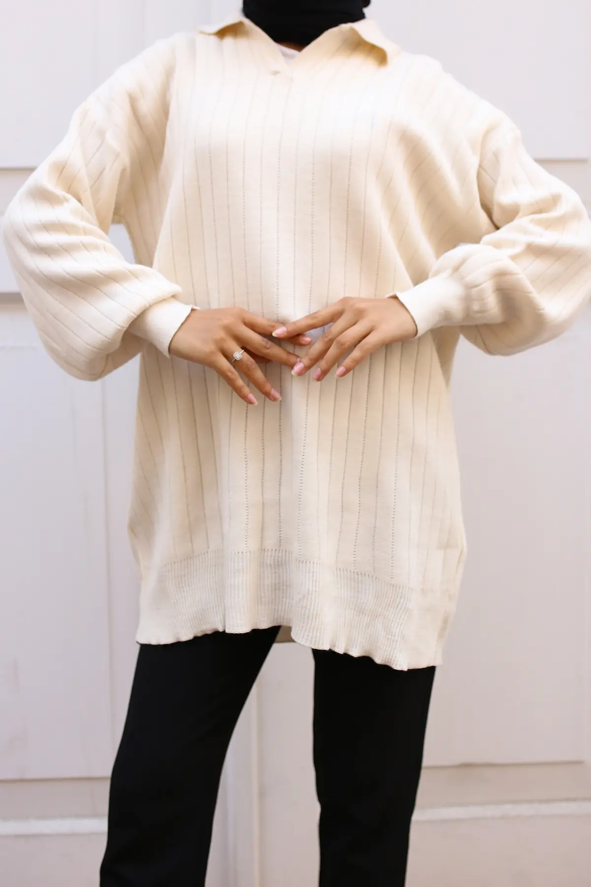 Ribbed Knitwear Tunic-detail