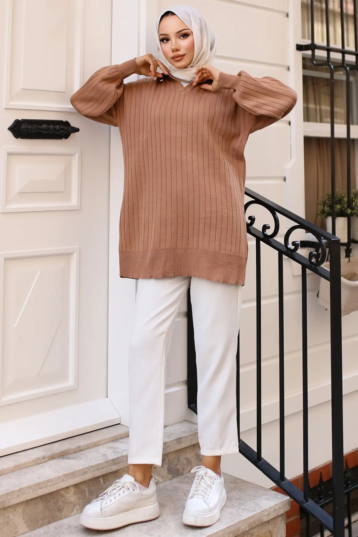 Ribbed Knitwear Tunic-detail