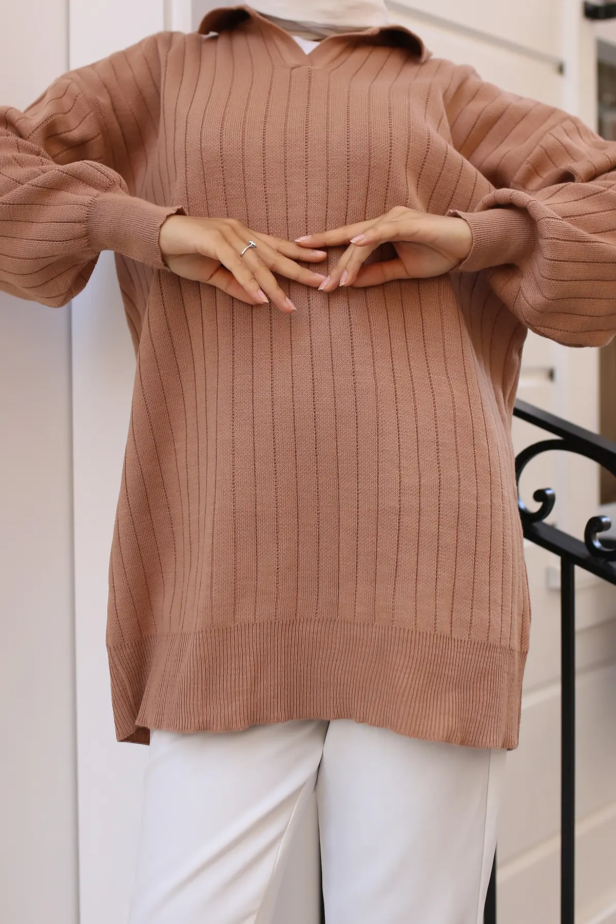 Ribbed Knitwear Tunic-detail