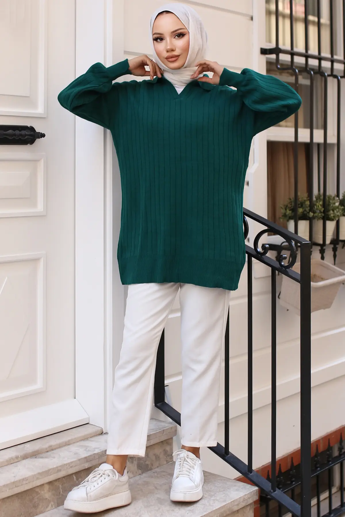 Ribbed Knitwear Tunic-detail