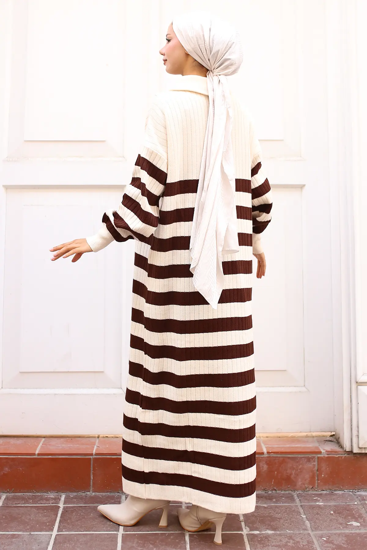 Ribbed Striped Knitwear Dress-detail