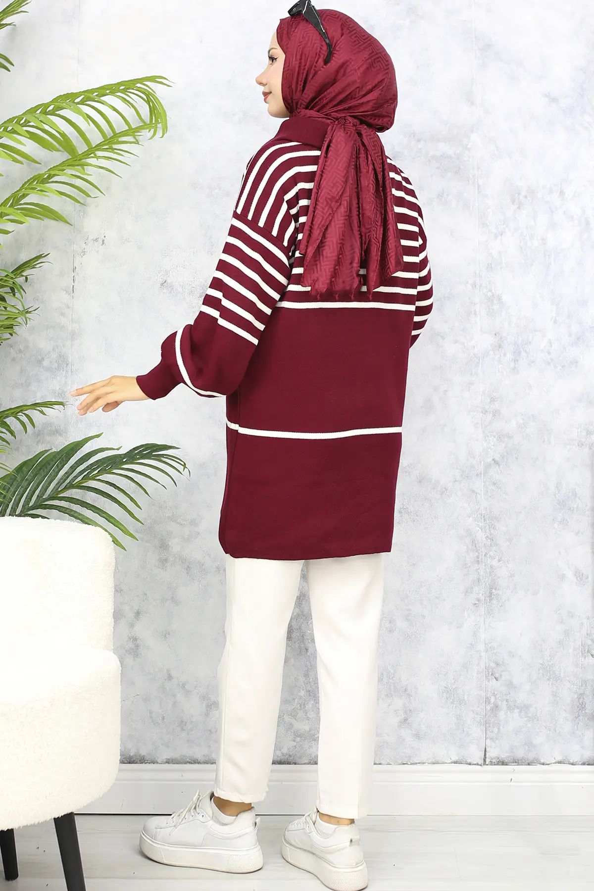 Striped Knitwear Tunic-detail