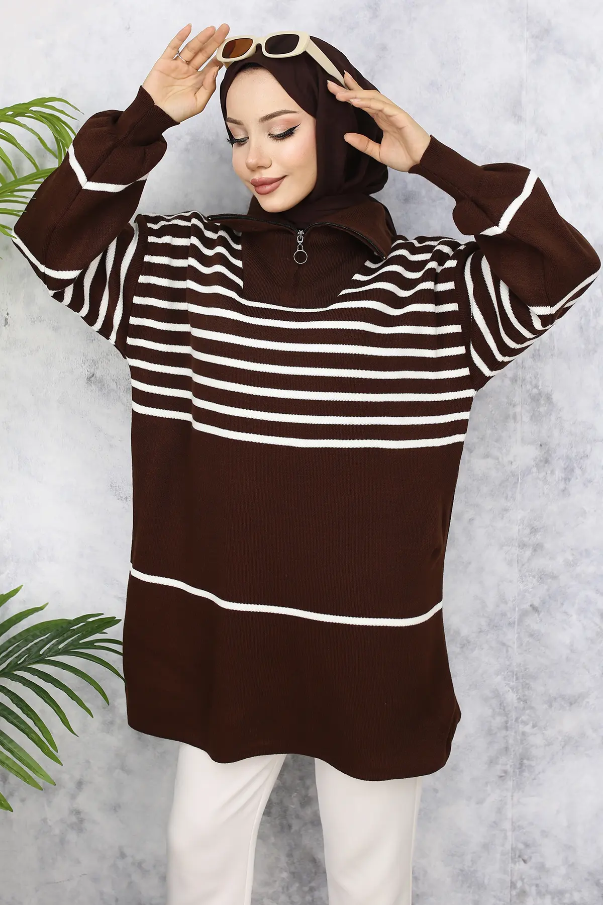 Striped Knitwear Tunic-detail