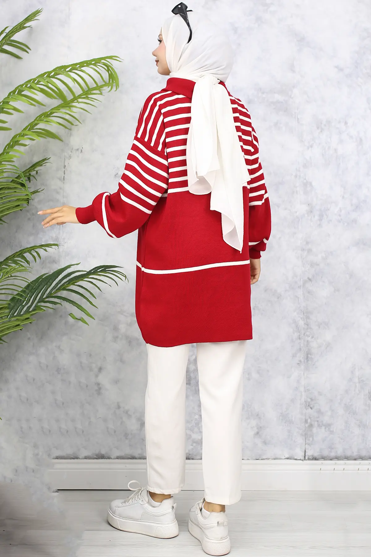 Striped Knitwear Tunic-detail