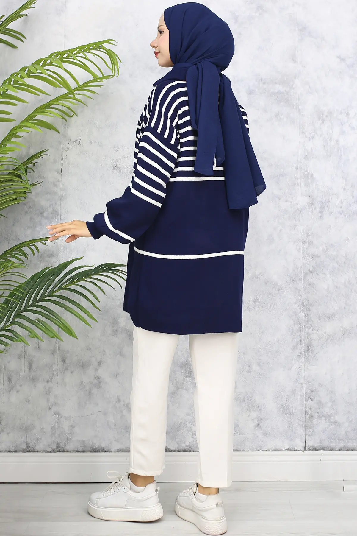 Striped Knitwear Tunic-detail