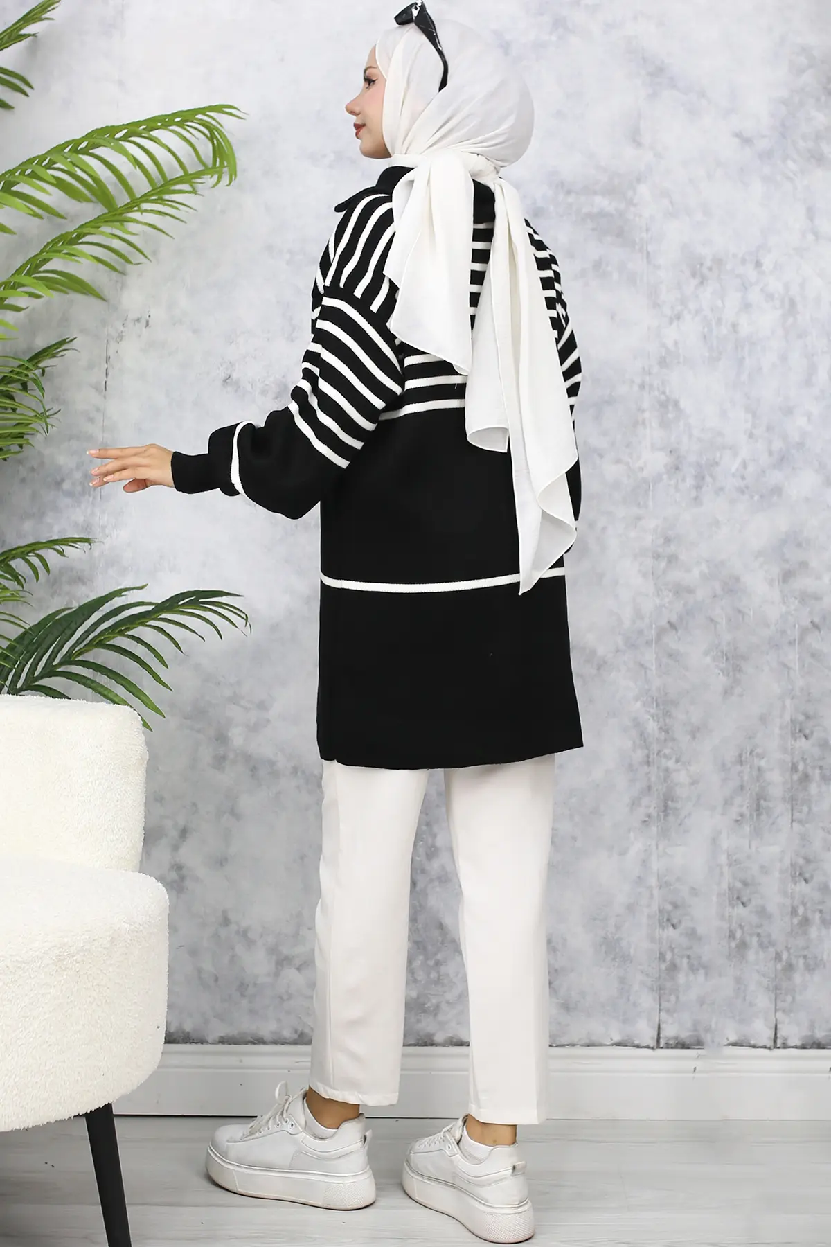 Striped Knitwear Tunic-detail