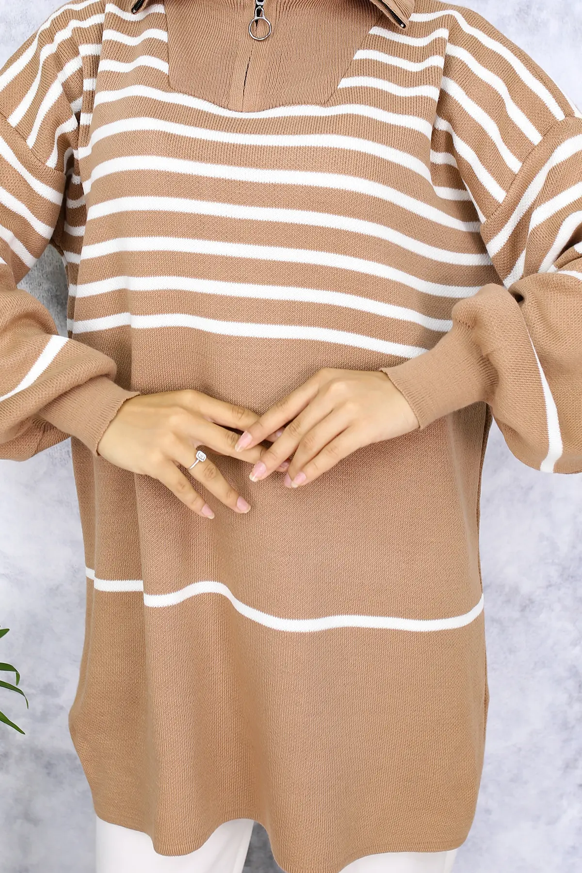 Striped Knitwear Tunic-detail