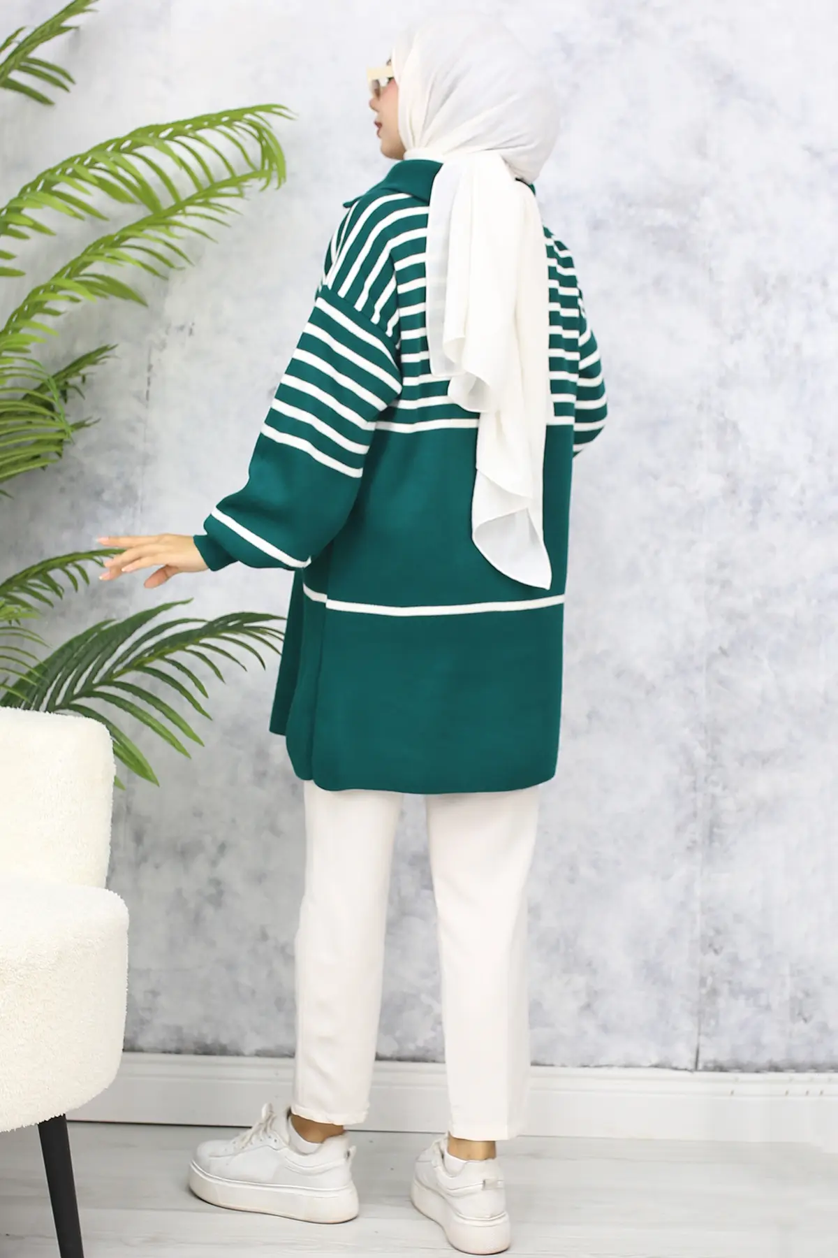 Striped Knitwear Tunic-detail