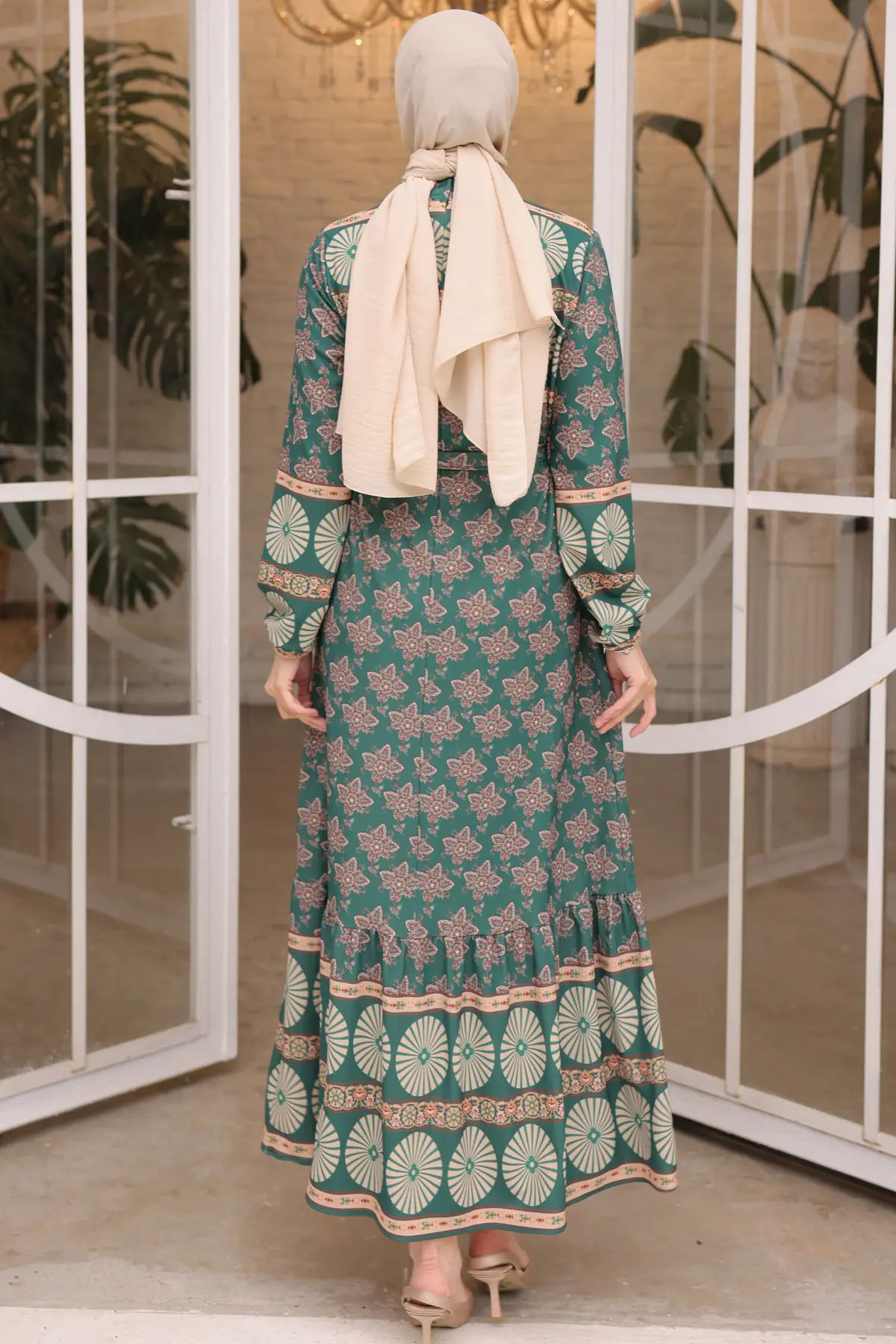 New Floral Patterned Dress-detail