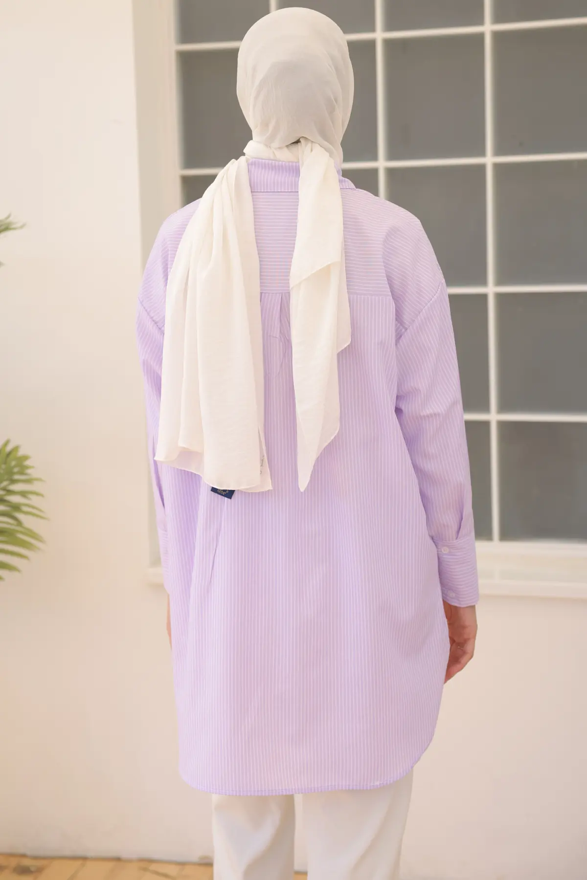 12020 Çizgili Gömlek Lila-detail