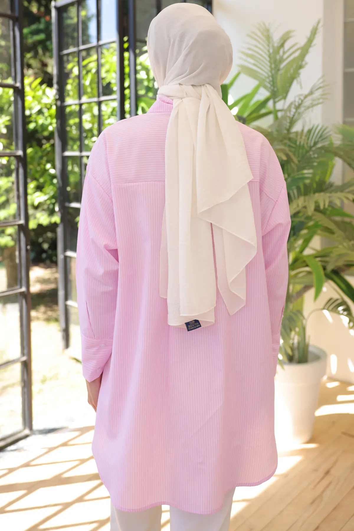 12020 Çizgili Gömlek Pembe-detail