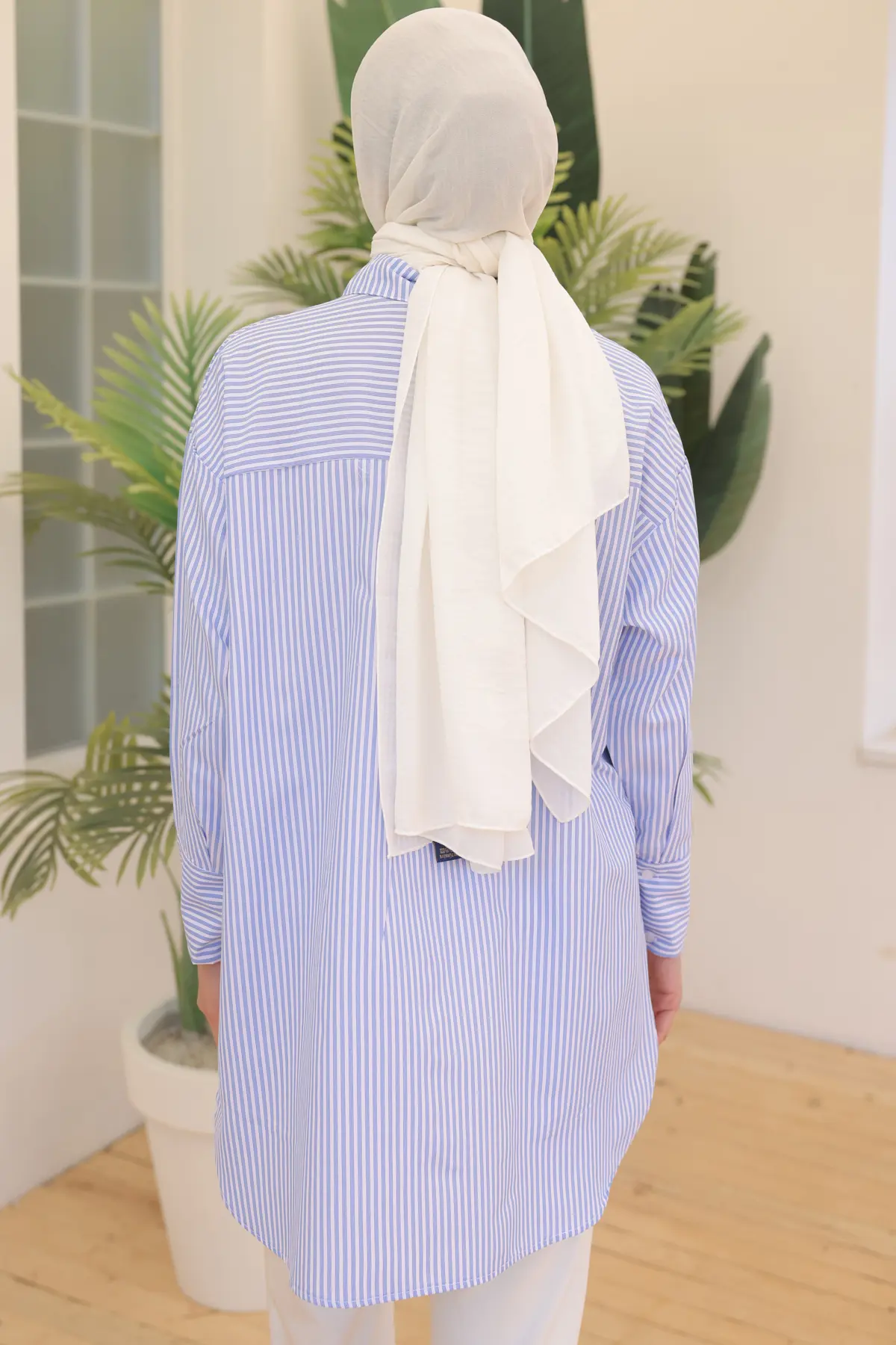 12024 Çizgili Gömlek Mavi-detail