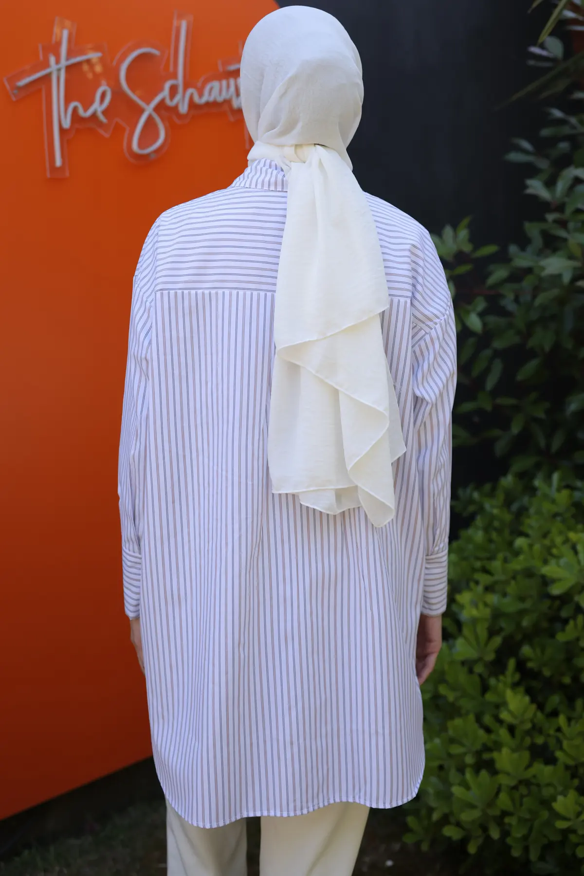 12025 Çizgili Gömlek Krem-detail