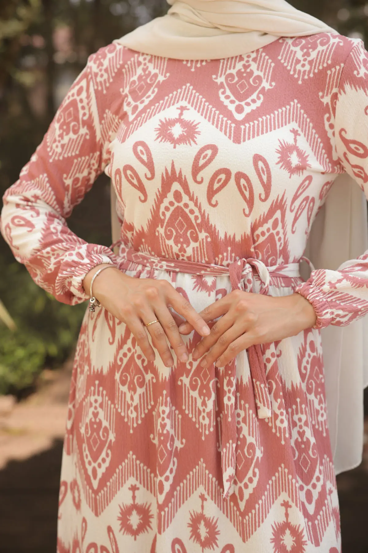 Patterned Hijab Dress-detail