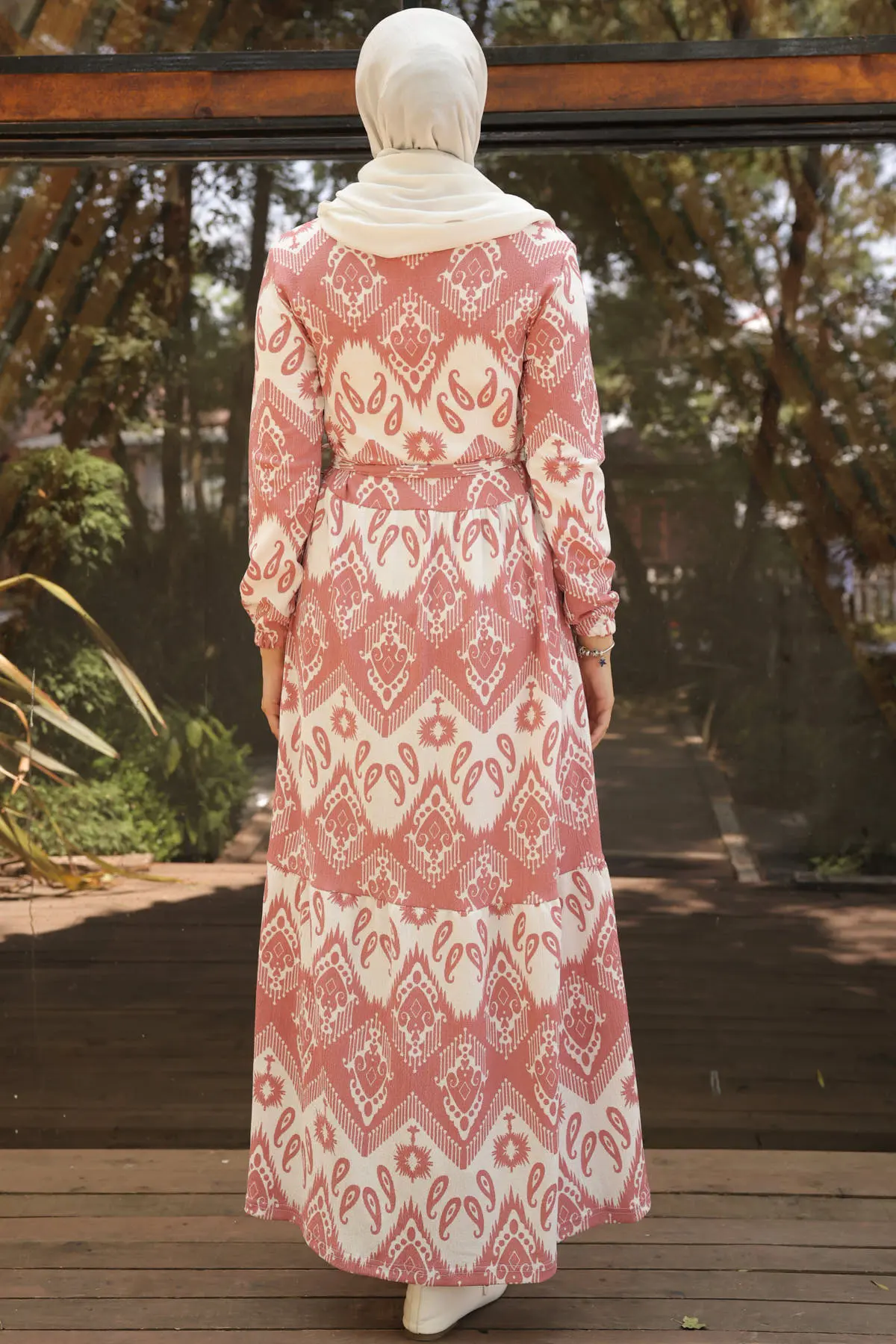 Patterned Hijab Dress-detail