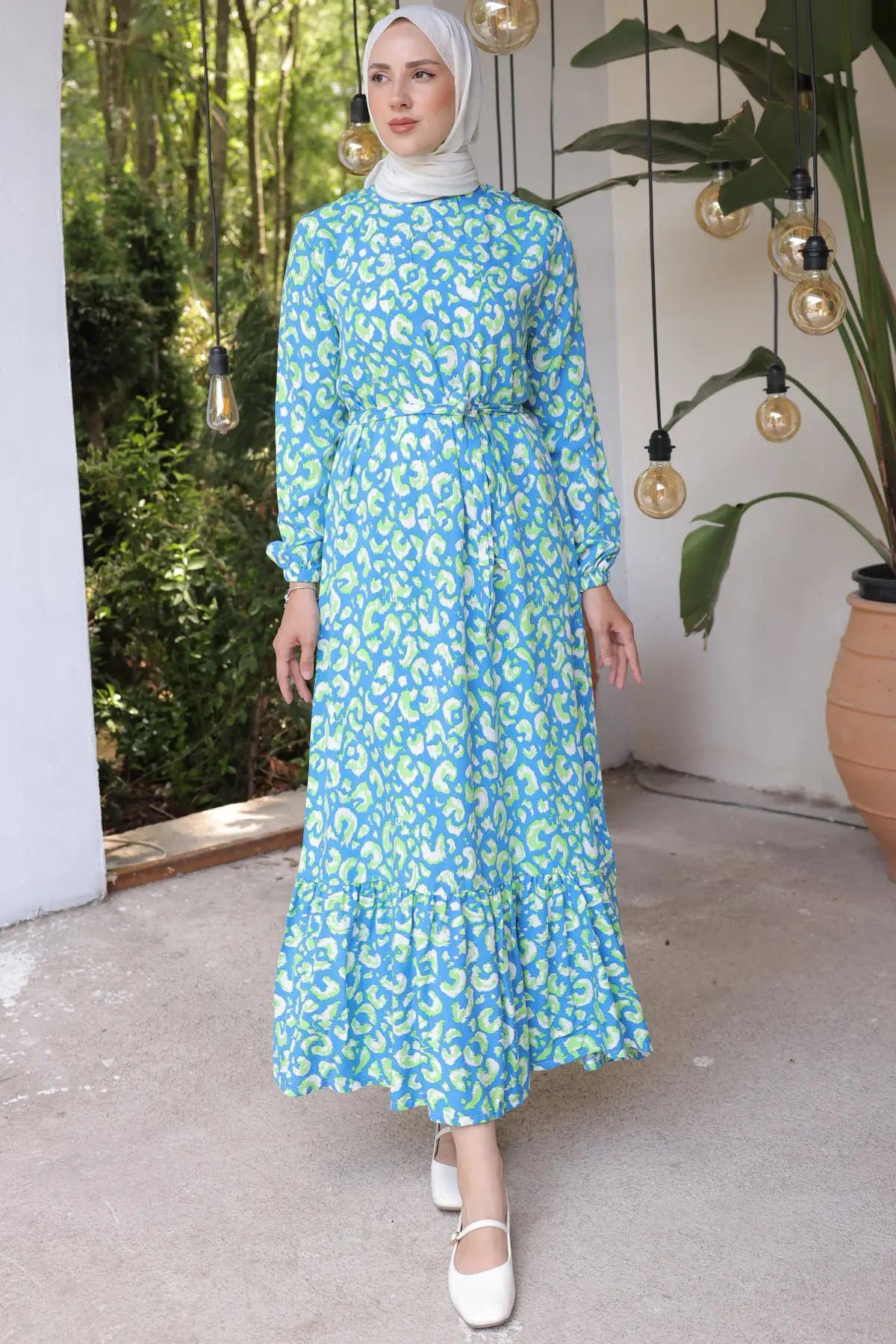 Patterned Hijab Dress-detail