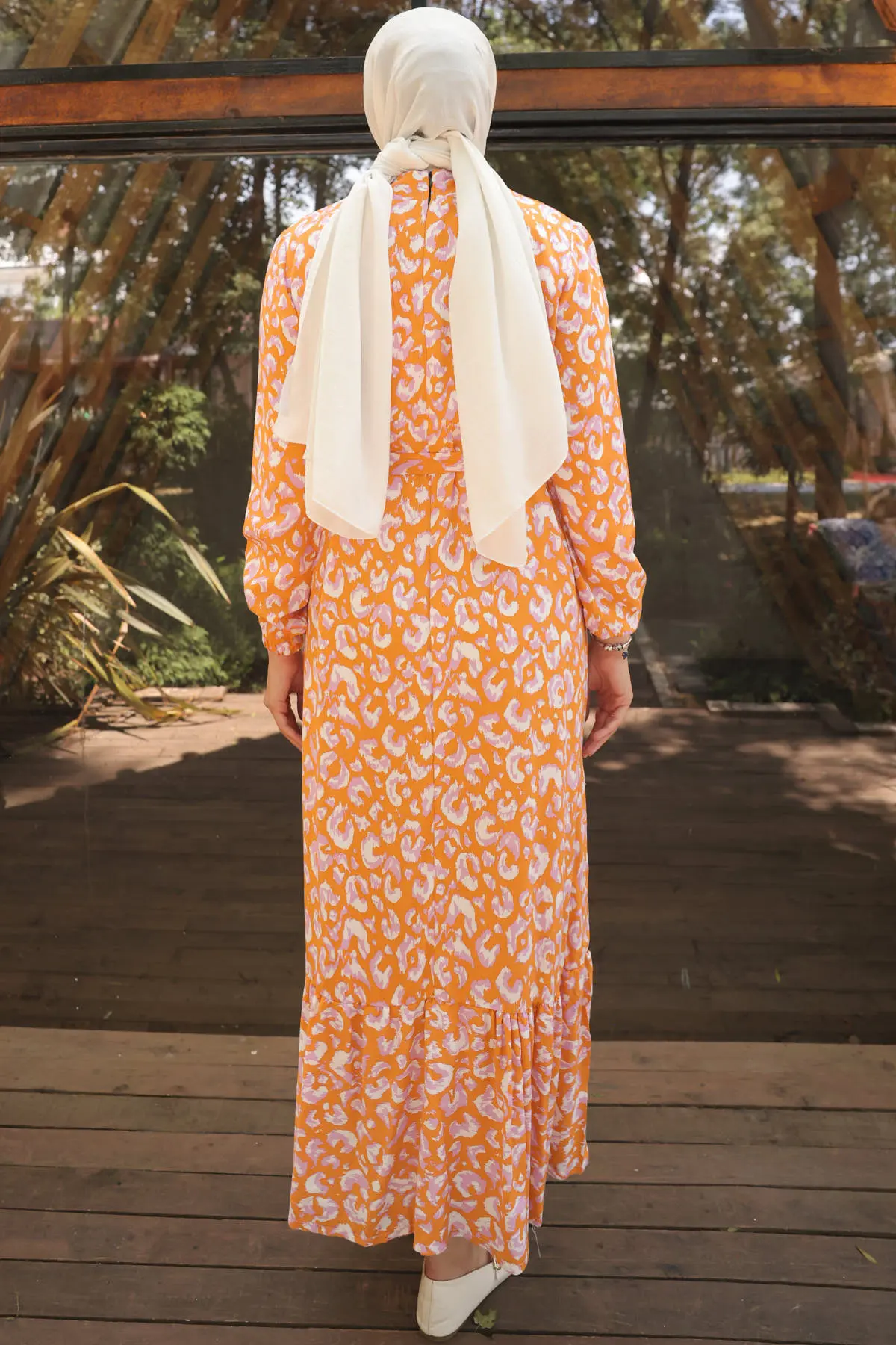 Patterned Hijab Dress-detail