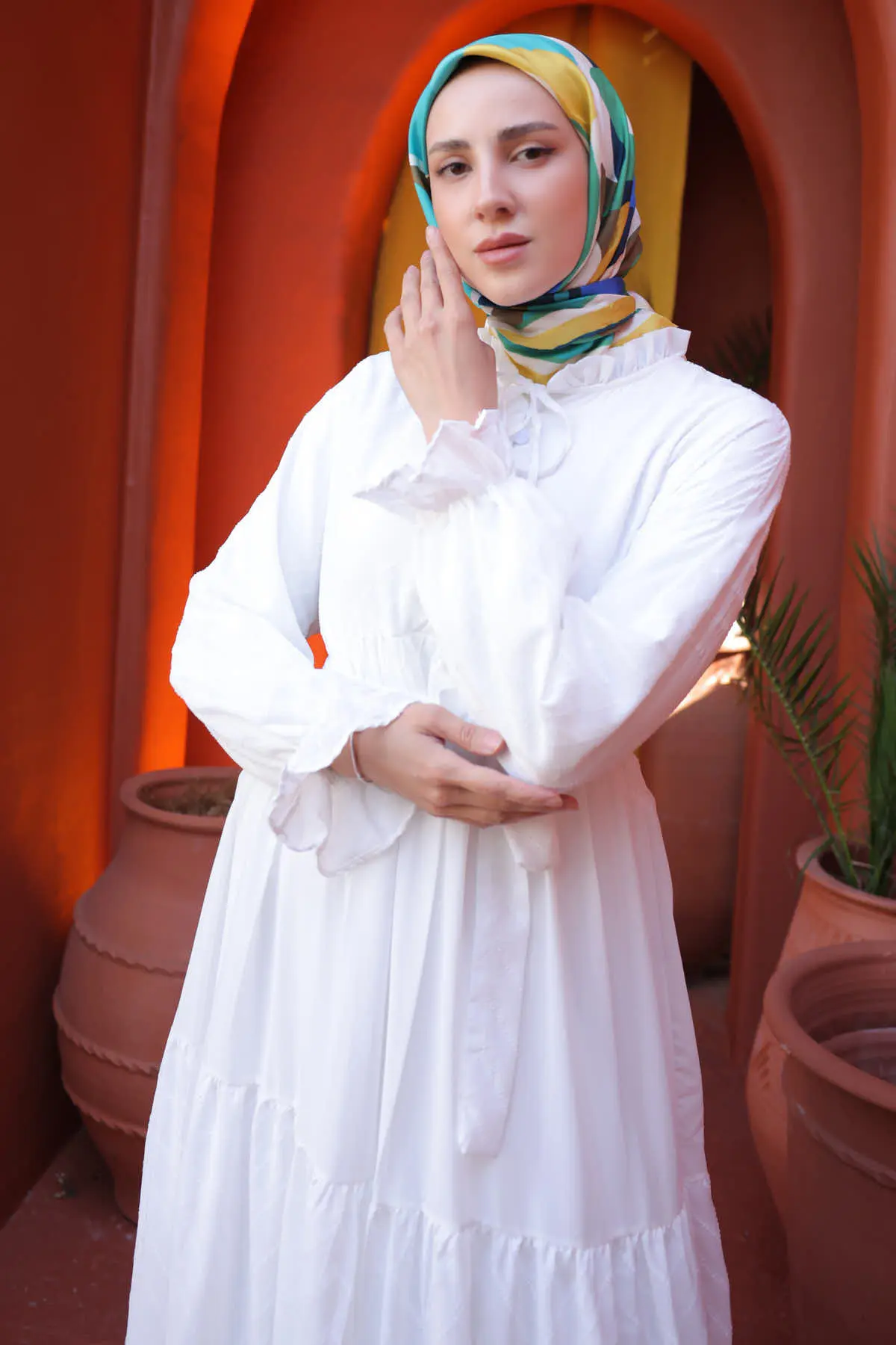 Buttoned Chiffon Dress-detail