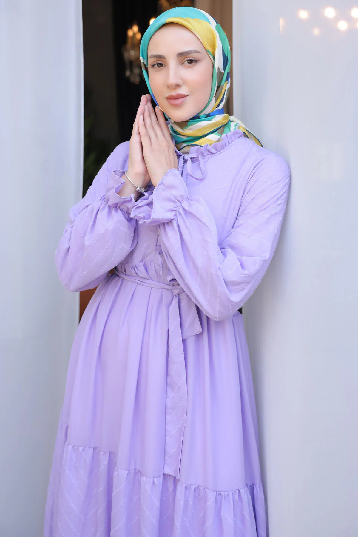 Buttoned Chiffon Dress-detail