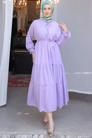 Buttoned Chiffon Dress
