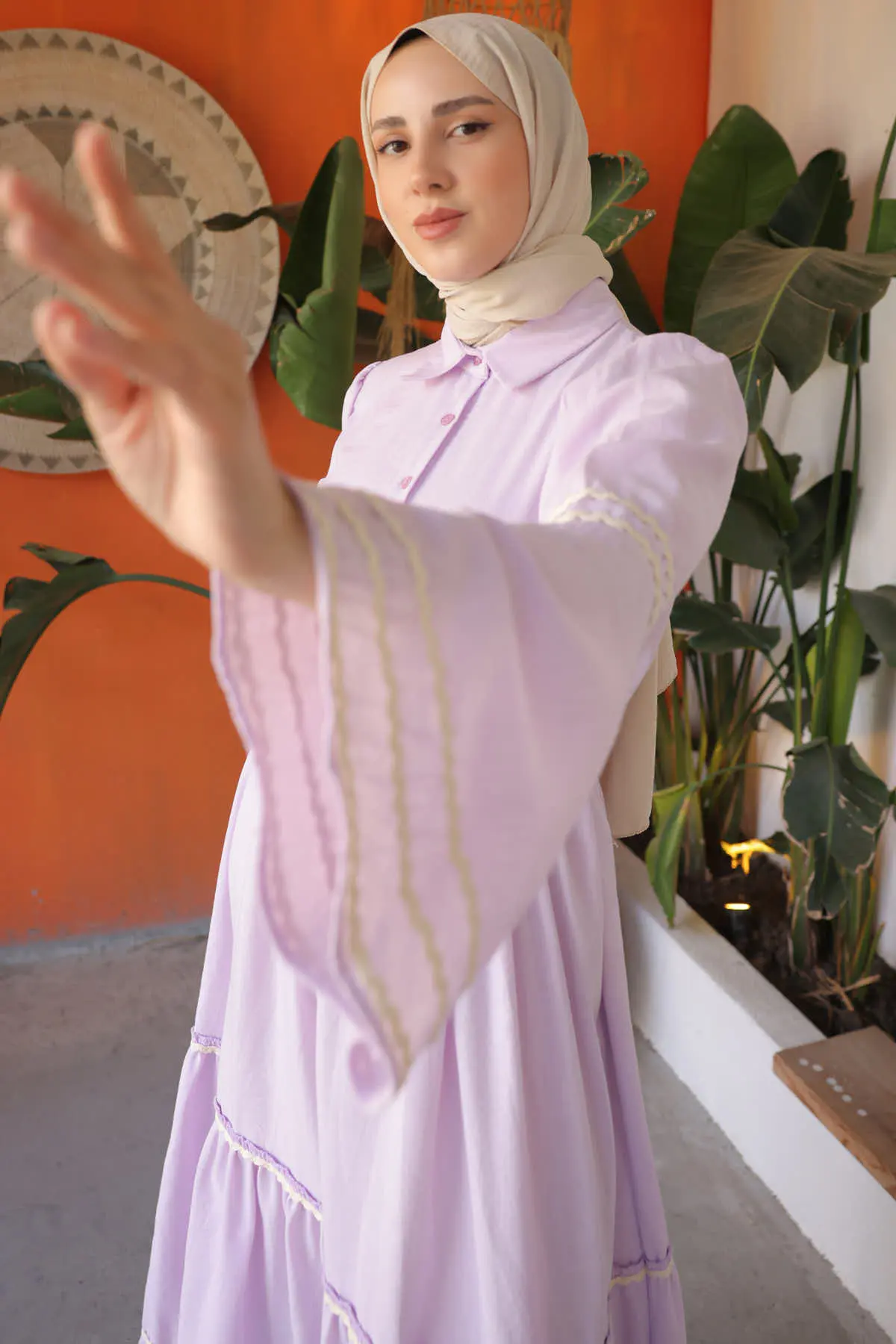 2035 Biyeli Elbise Lila-detail