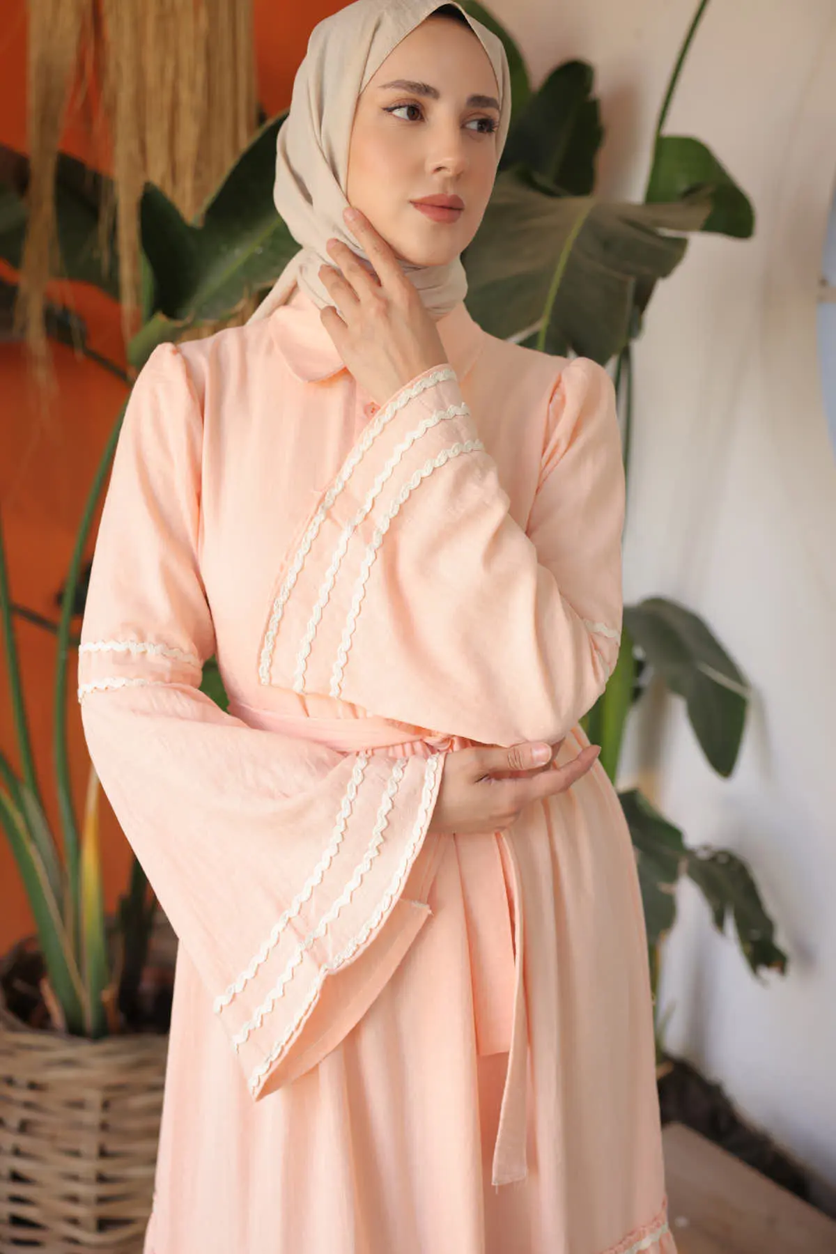 2035 Biyeli Elbise Somon-detail