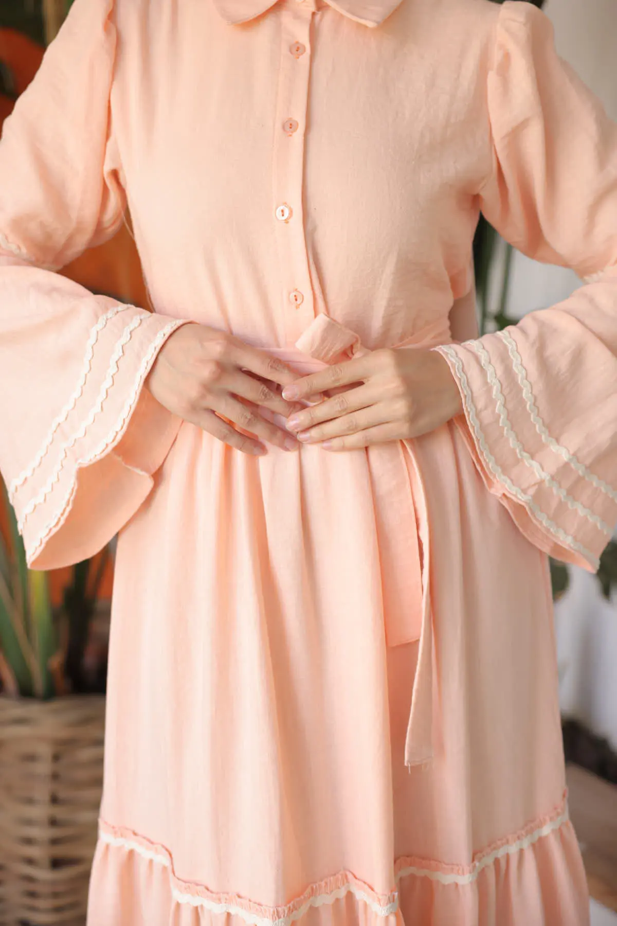 2035 Biyeli Elbise Somon-detail