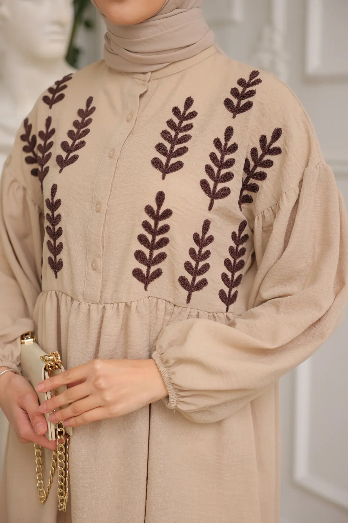 Leaf Patterned Tunic-detail