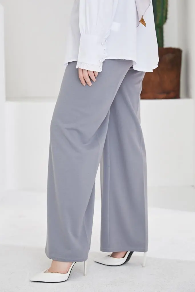Gray Belted Hijab Pants-detail