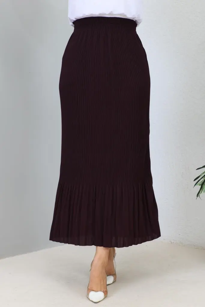 205 - Piliseli Tesettür Etek Mor-detail